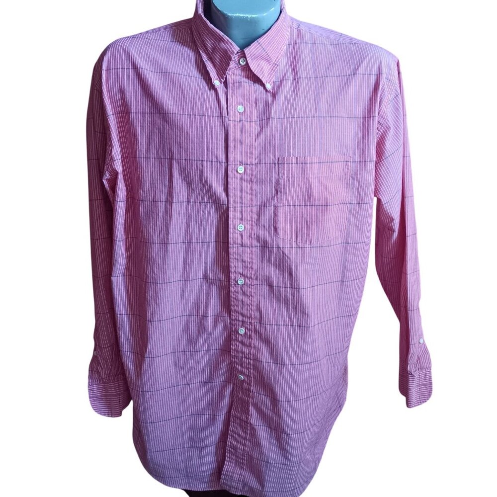 Vintage XL Men's Camp Shirt Land's End 1990's BBQ Dad  17.5